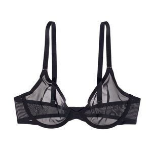 CUUP The Plunge Mesh Black Underwire Bra size 34B